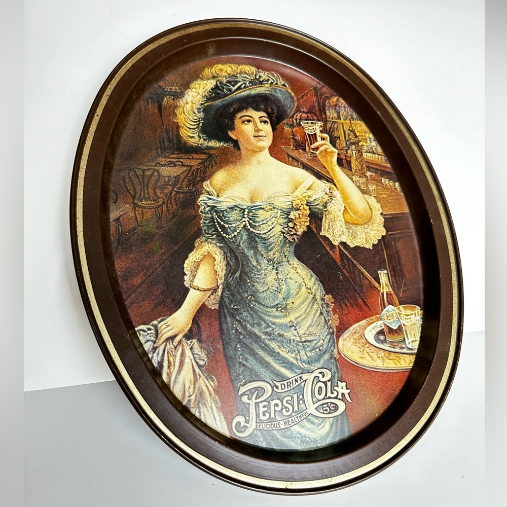 Vintage Drink Pepsi-Cola Original Tin Metal Tray Made in USA Retro Collectible